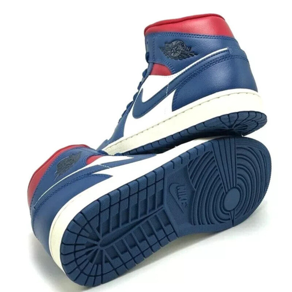 *NEW* WOMEN Nike Air Jordan 1 Mid White/French Blue-Gym Red (BQ6472 146) Size 8 - Picture 8 of 8